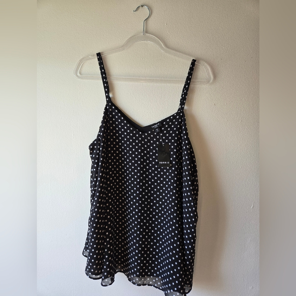 Torrid Black and White Polka Dot Top